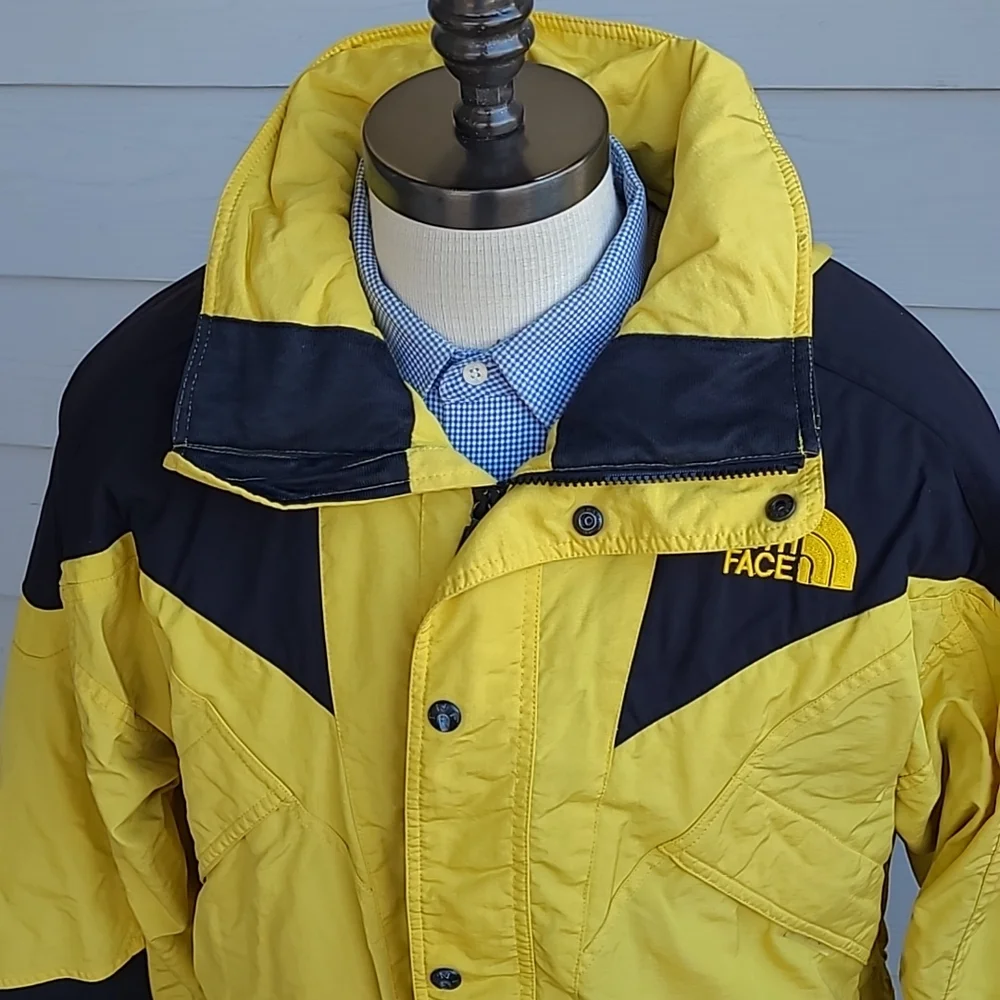 THE NORTH‎ FACE Yellow Black Nylon Mens Sz Large Jacket Coat 90s VTG TNF